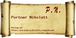 Portner Nikolett névjegykártya